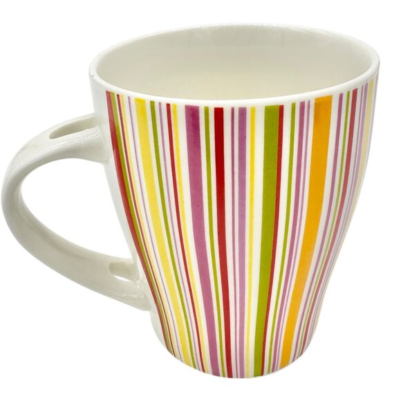 Gods Promises To A Womans Heart Mug Bone China Striped Multicolor Hebrews 13:5 - Picture 3 of 5